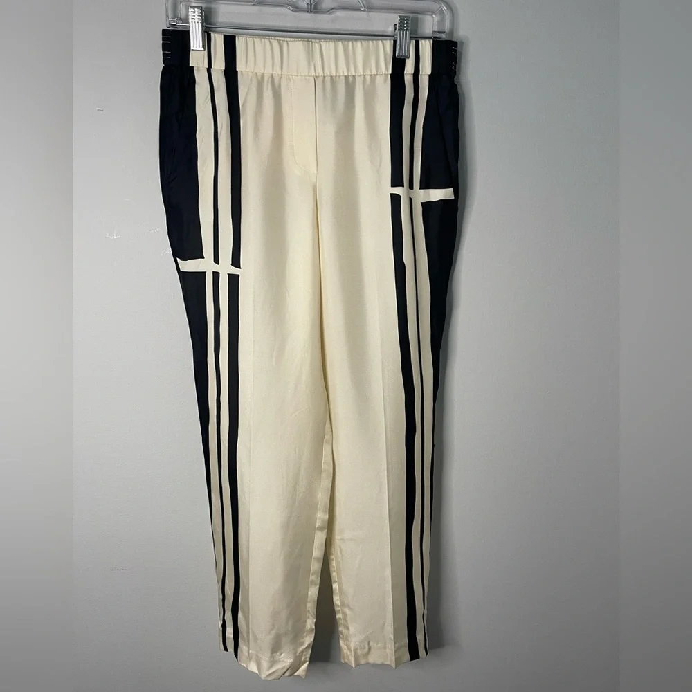 Theory Silk Stripe Twill Pull-On Pants l Size 2 l Poshmark - Picture 3 of 8